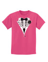 Skeleton Tuxedo Halloween Childrens Dark T-Shirt-Childrens T-Shirt-TooLoud-Sangria-X-Small-Davson Sales