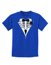 Skeleton Tuxedo Halloween Childrens Dark T-Shirt-Childrens T-Shirt-TooLoud-Royal-Blue-X-Small-Davson Sales