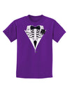 Skeleton Tuxedo Halloween Childrens Dark T-Shirt-Childrens T-Shirt-TooLoud-Purple-X-Small-Davson Sales