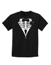 Skeleton Tuxedo Halloween Childrens Dark T-Shirt-Childrens T-Shirt-TooLoud-Black-X-Small-Davson Sales