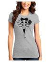 Skeleton Tuxedo Halloween Juniors T-Shirt-Womens Juniors T-Shirt-TooLoud-Ash-Gray-Juniors Fitted X-Small-Davson Sales