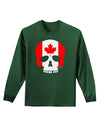 Skull Flag Canada Adult Long Sleeve Dark T-Shirt-TooLoud-Dark-Green-Small-Davson Sales