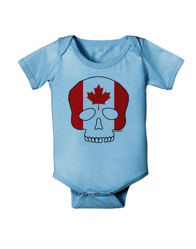 Skull Flag Canada Baby Romper Bodysuit-Baby Romper-TooLoud-LightBlue-06-Months-Davson Sales