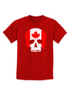 Skull Flag Canada Childrens Dark T-Shirt-Childrens T-Shirt-TooLoud-Red-X-Small-Davson Sales