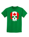 Skull Flag Canada Childrens Dark T-Shirt-Childrens T-Shirt-TooLoud-Kelly-Green-X-Small-Davson Sales