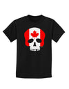 Skull Flag Canada Childrens Dark T-Shirt-Childrens T-Shirt-TooLoud-Black-X-Small-Davson Sales