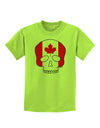 Skull Flag Canada Childrens T-Shirt-Childrens T-Shirt-TooLoud-Lime-Green-X-Small-Davson Sales