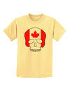 Skull Flag Canada Childrens T-Shirt-Childrens T-Shirt-TooLoud-Daffodil-Yellow-X-Small-Davson Sales