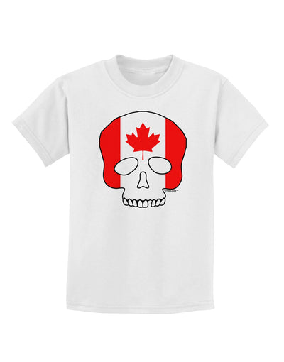 Skull Flag Canada Childrens T-Shirt-Childrens T-Shirt-TooLoud-White-X-Small-Davson Sales