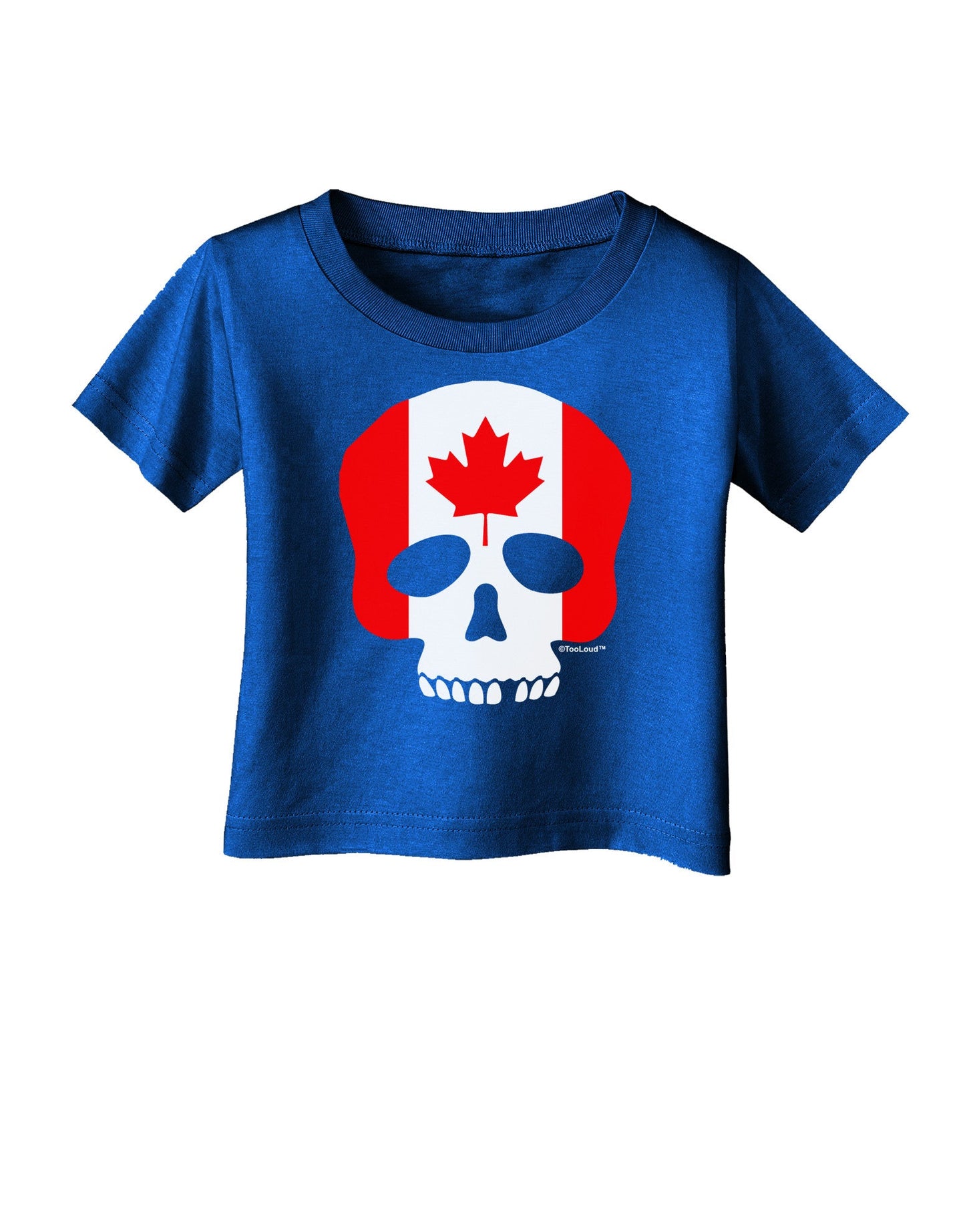 Skull Flag Canada Infant T-Shirt Dark-Infant T-Shirt-TooLoud-Royal-Blue-06-Months-Davson Sales