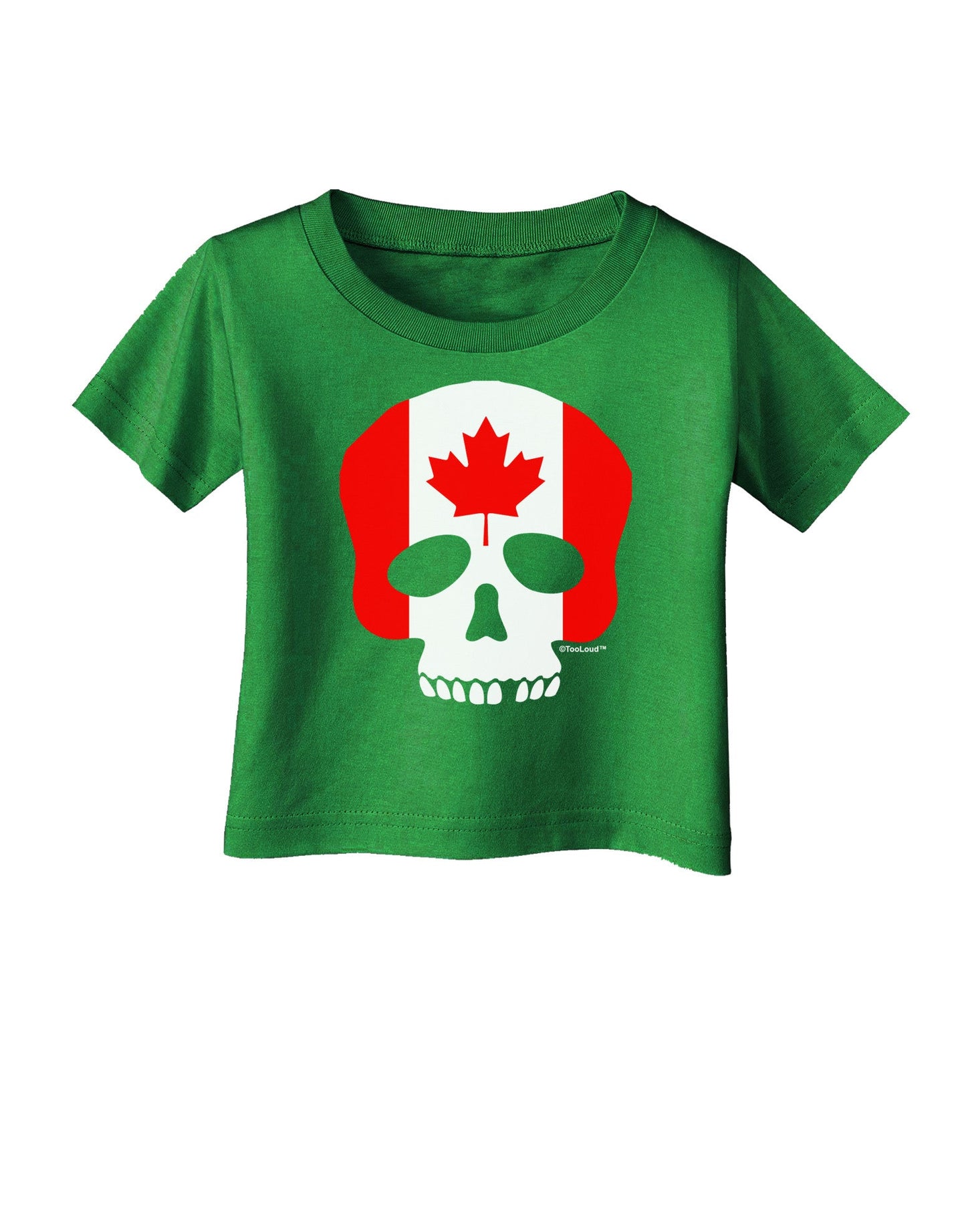 Skull Flag Canada Infant T-Shirt Dark-Infant T-Shirt-TooLoud-Clover-Green-06-Months-Davson Sales