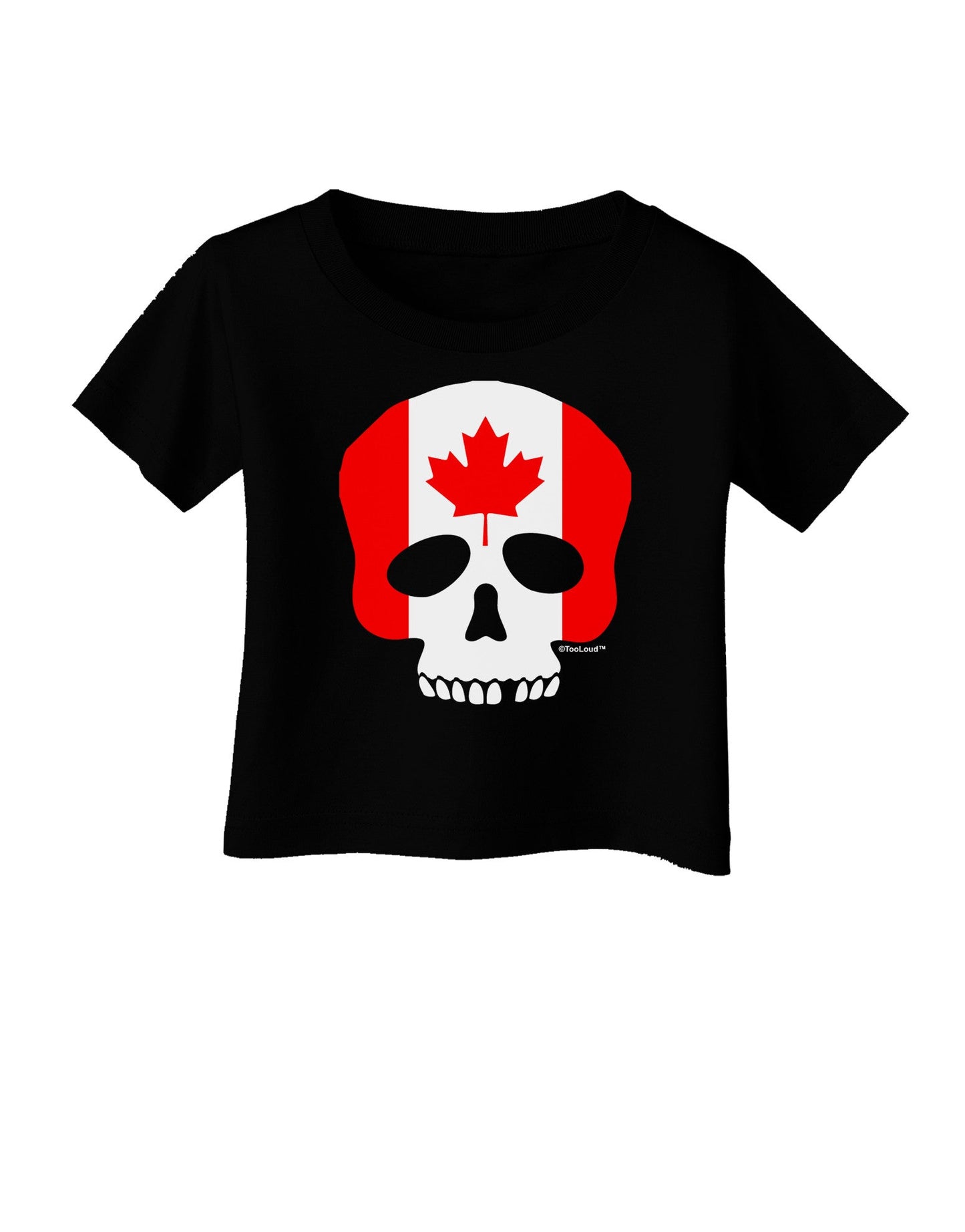 Skull Flag Canada Infant T-Shirt Dark-Infant T-Shirt-TooLoud-Black-06-Months-Davson Sales