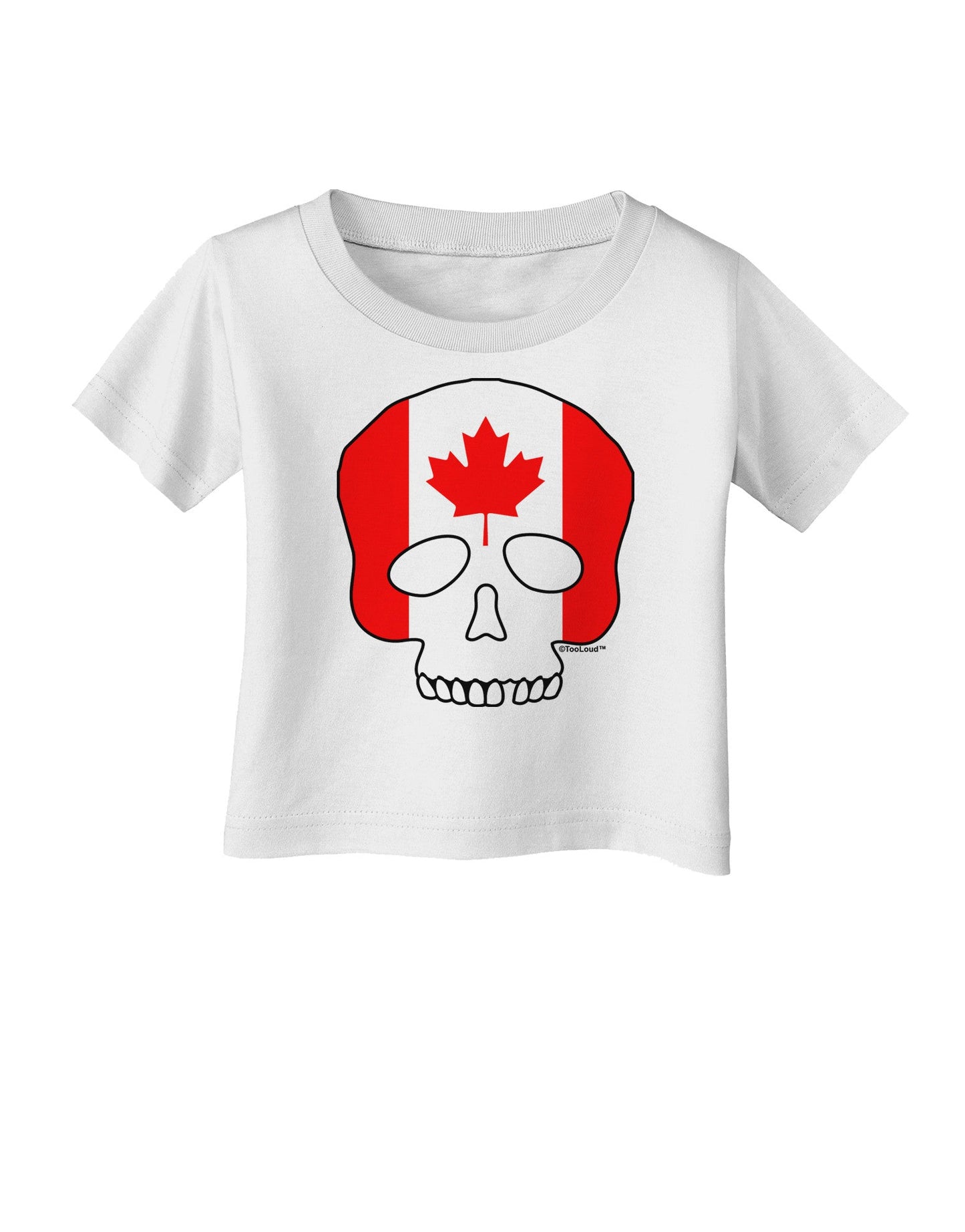 Skull Flag Canada Infant T-Shirt-Infant T-Shirt-TooLoud-White-06-Months-Davson Sales