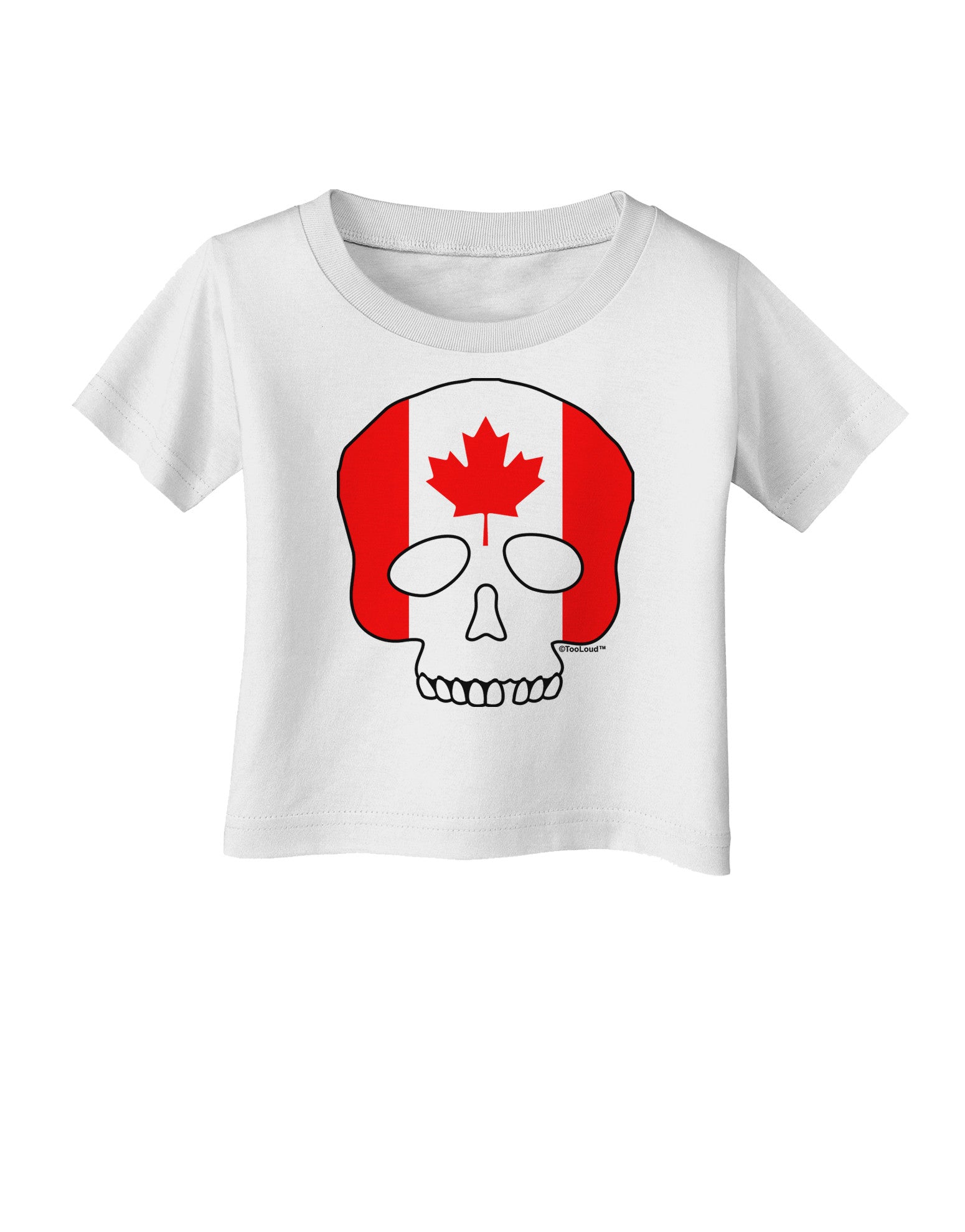 Skull Flag Canada Infant T-Shirt-Infant T-Shirt-TooLoud-White-06-Months-Davson Sales