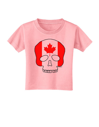 Skull Flag Canada Toddler T-Shirt-Toddler T-Shirt-TooLoud-Candy-Pink-2T-Davson Sales