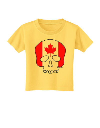 Skull Flag Canada Toddler T-Shirt-Toddler T-Shirt-TooLoud-Yellow-2T-Davson Sales