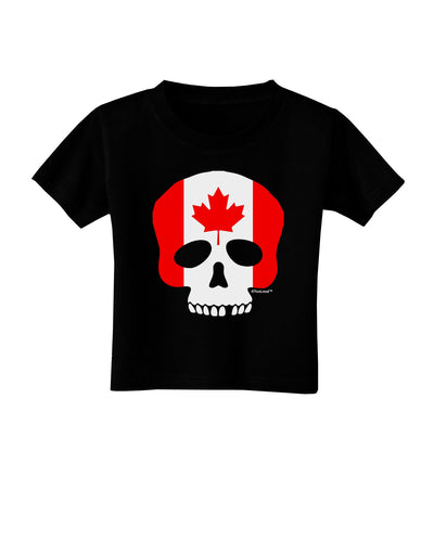 Skull Flag Canada Toddler T-Shirt Dark-Toddler T-Shirt-TooLoud-Black-2T-Davson Sales