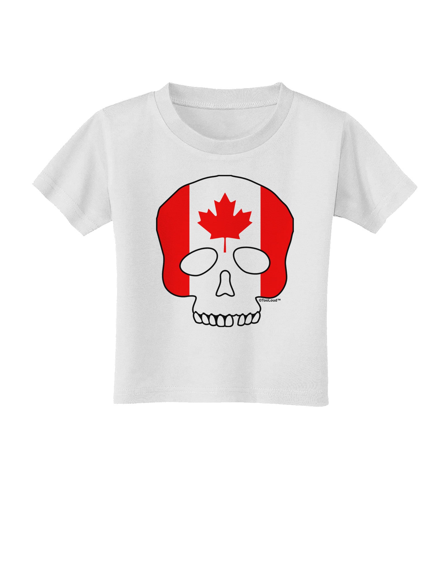 Skull Flag Canada Toddler T-Shirt-Toddler T-Shirt-TooLoud-White-2T-Davson Sales
