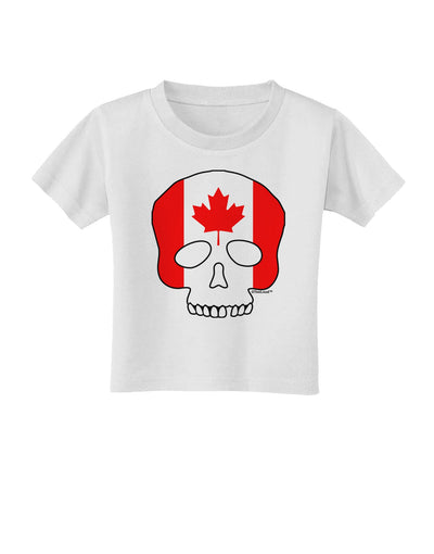 Skull Flag Canada Toddler T-Shirt-Toddler T-Shirt-TooLoud-White-2T-Davson Sales