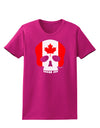 Skull Flag Canada Womens Dark T-Shirt-Womens T-Shirt-TooLoud-Hot-Pink-Small-Davson Sales