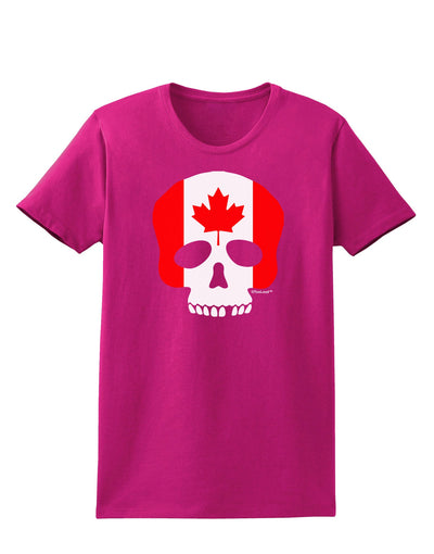 Skull Flag Canada Womens Dark T-Shirt-Womens T-Shirt-TooLoud-Hot-Pink-Small-Davson Sales