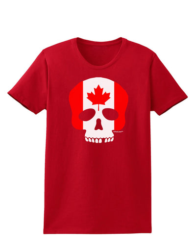 Skull Flag Canada Womens Dark T-Shirt-Womens T-Shirt-TooLoud-Red-X-Small-Davson Sales