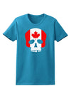 Skull Flag Canada Womens Dark T-Shirt-Womens T-Shirt-TooLoud-Turquoise-X-Small-Davson Sales