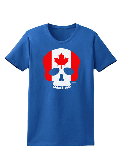 Skull Flag Canada Womens Dark T-Shirt-Womens T-Shirt-TooLoud-Royal-Blue-X-Small-Davson Sales