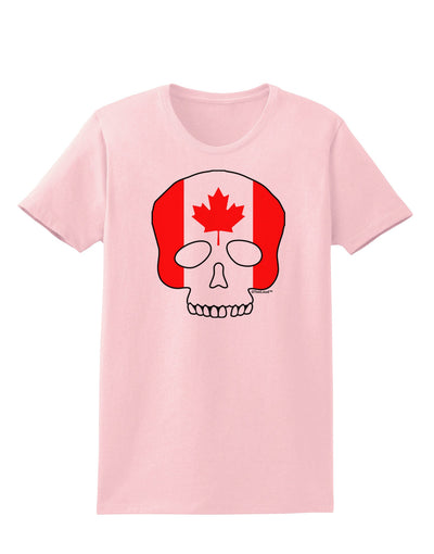 Skull Flag Canada Womens T-Shirt-Womens T-Shirt-TooLoud-PalePink-X-Small-Davson Sales