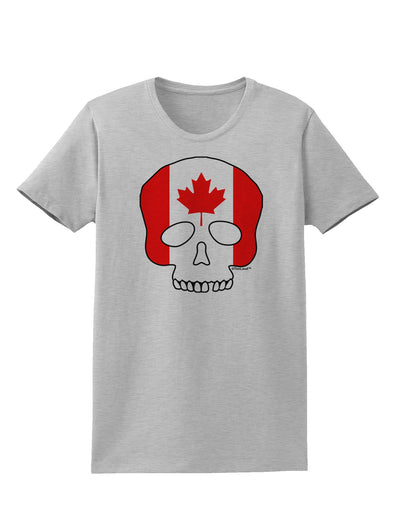 Skull Flag Canada Womens T-Shirt-Womens T-Shirt-TooLoud-AshGray-X-Small-Davson Sales