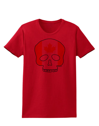 Skull Flag Canada Womens T-Shirt-Womens T-Shirt-TooLoud-Red-X-Small-Davson Sales