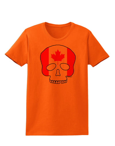 Skull Flag Canada Womens T-Shirt-Womens T-Shirt-TooLoud-Orange-X-Small-Davson Sales