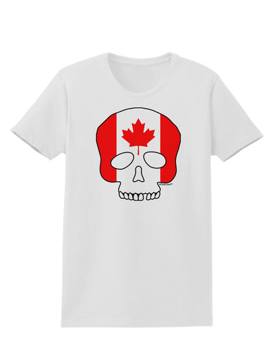 Skull Flag Canada Womens T-Shirt-Womens T-Shirt-TooLoud-White-X-Small-Davson Sales