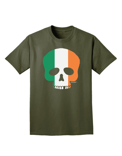 Skull Flag Ireland Adult Dark T-Shirt-Mens T-Shirt-TooLoud-Military-Green-Small-Davson Sales