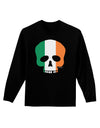 Skull Flag Ireland Adult Long Sleeve Dark T-Shirt-TooLoud-Black-Small-Davson Sales