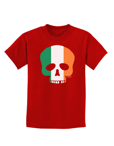 Skull Flag Ireland Childrens Dark T-Shirt-Childrens T-Shirt-TooLoud-Red-X-Small-Davson Sales