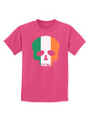 Skull Flag Ireland Childrens Dark T-Shirt-Childrens T-Shirt-TooLoud-Sangria-X-Small-Davson Sales