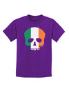 Skull Flag Ireland Childrens Dark T-Shirt-Childrens T-Shirt-TooLoud-Purple-X-Small-Davson Sales