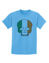 Skull Flag Ireland Childrens T-Shirt-Childrens T-Shirt-TooLoud-Aquatic-Blue-X-Small-Davson Sales