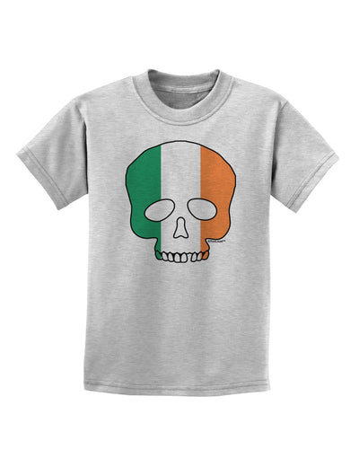 Skull Flag Ireland Childrens T-Shirt-Childrens T-Shirt-TooLoud-AshGray-X-Small-Davson Sales