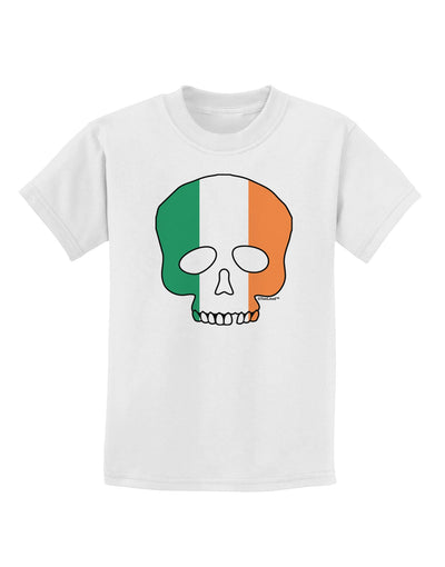 Skull Flag Ireland Childrens T-Shirt-Childrens T-Shirt-TooLoud-White-X-Small-Davson Sales