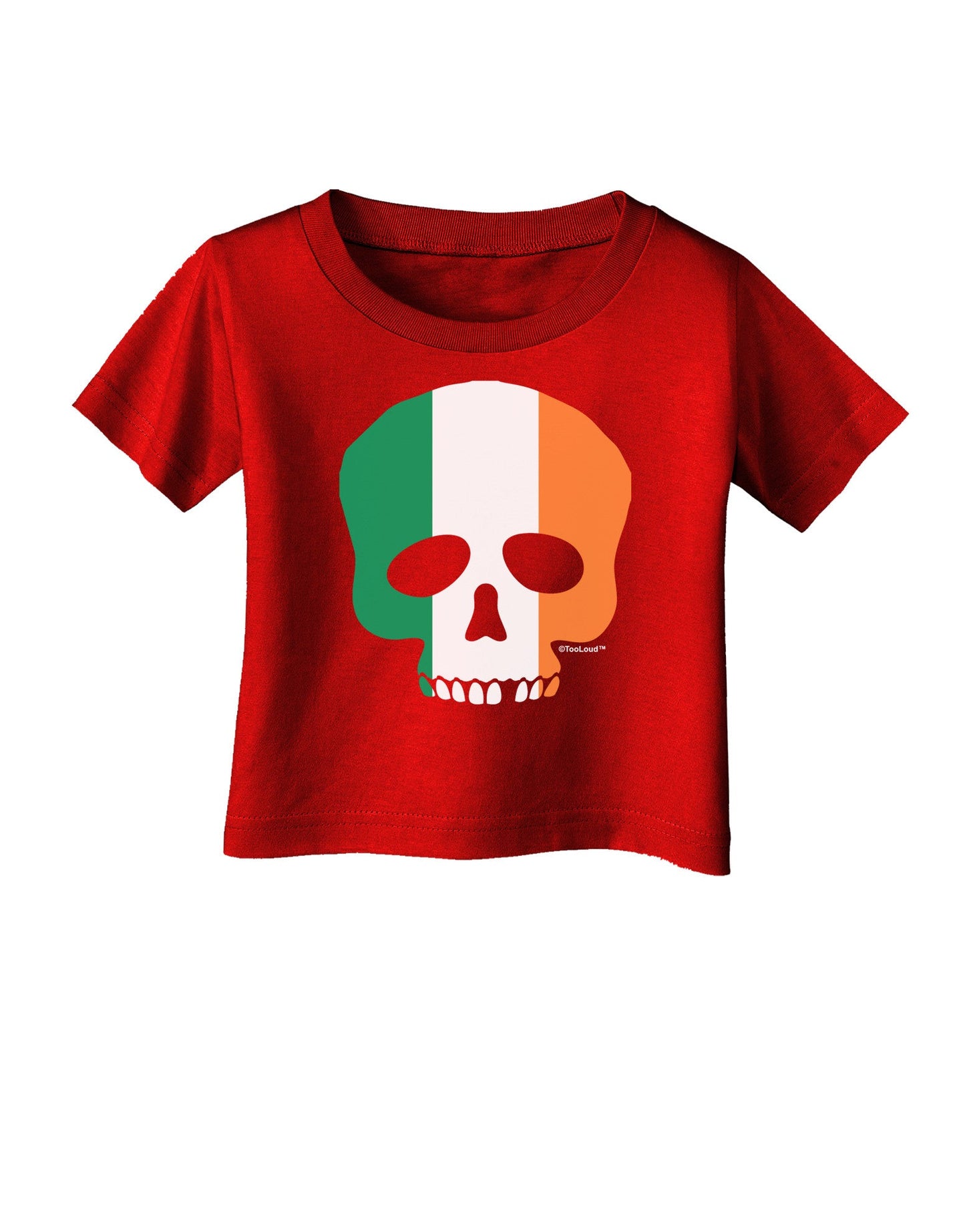 Skull Flag Ireland Infant T-Shirt Dark-Infant T-Shirt-TooLoud-Red-06-Months-Davson Sales