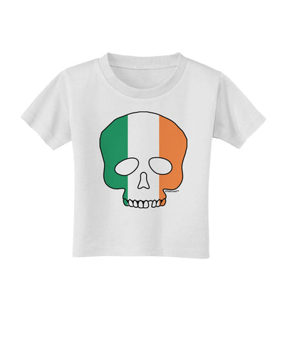 Skull Flag Ireland Toddler T-Shirt-Toddler T-Shirt-TooLoud-White-2T-Davson Sales