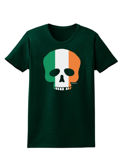 Skull Flag Ireland Womens Dark T-Shirt-Womens T-Shirt-TooLoud-Forest-Green-Small-Davson Sales