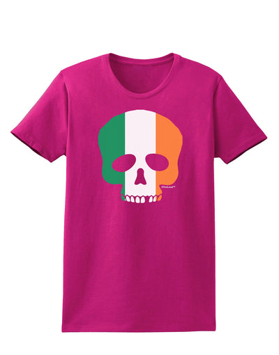 Skull Flag Ireland Womens Dark T-Shirt-Womens T-Shirt-TooLoud-Hot-Pink-Small-Davson Sales