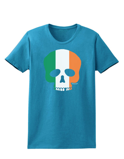 Skull Flag Ireland Womens Dark T-Shirt-Womens T-Shirt-TooLoud-Turquoise-X-Small-Davson Sales