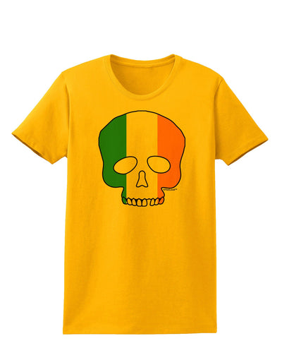 Skull Flag Ireland Womens T-Shirt-Womens T-Shirt-TooLoud-Gold-X-Small-Davson Sales