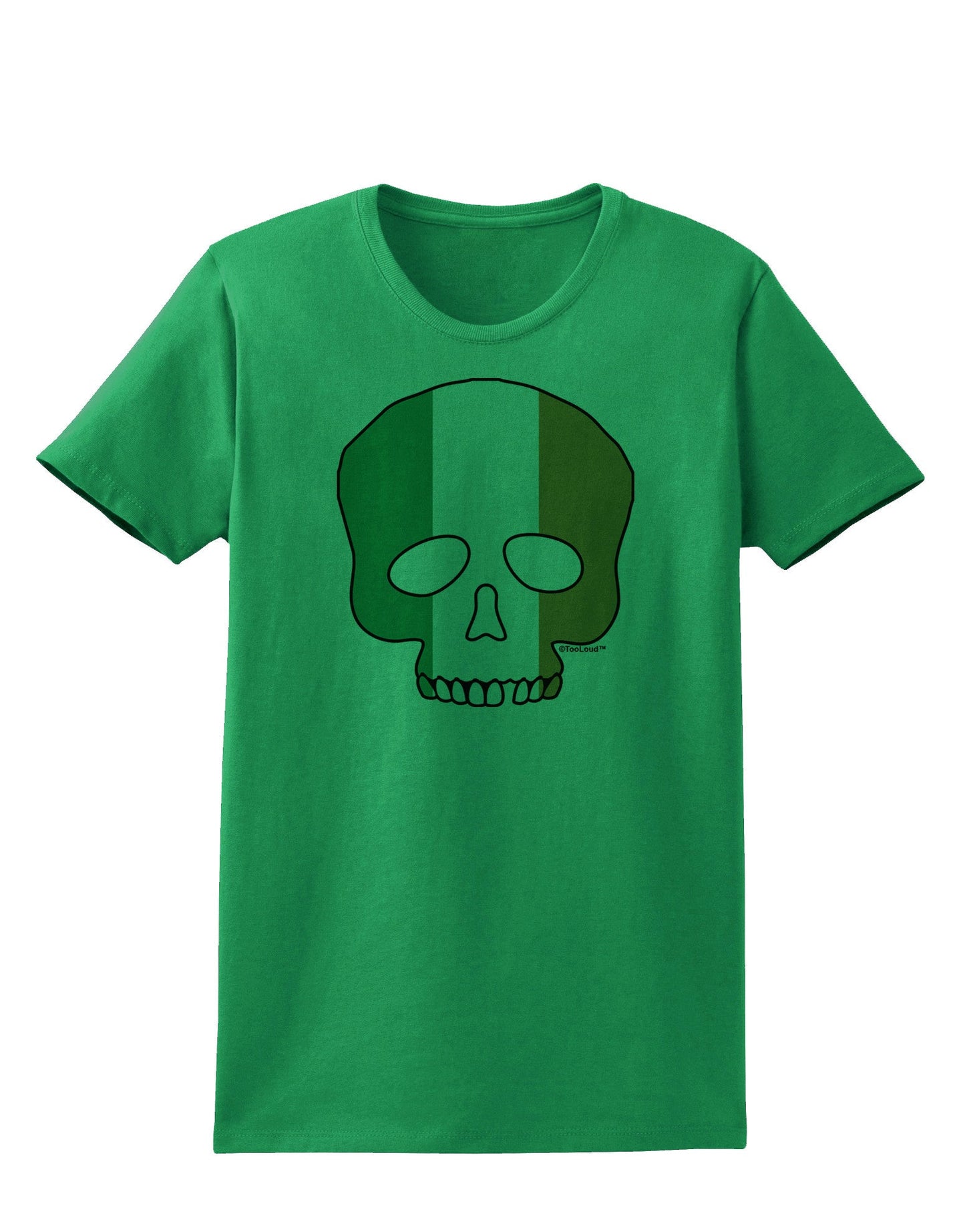 Skull Flag Ireland Womens T-Shirt-Womens T-Shirt-TooLoud-Kelly-Green-X-Small-Davson Sales