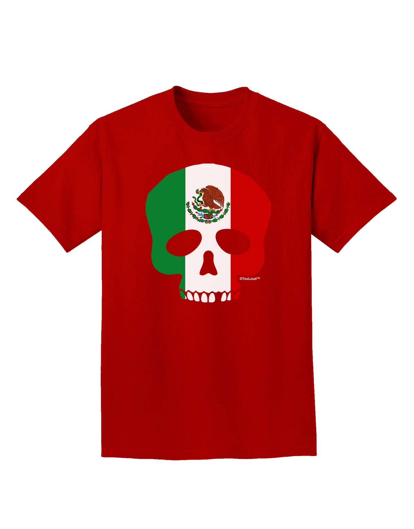 Skull Flag Mexico Adult Dark T-Shirt-Mens T-Shirt-TooLoud-Red-Small-Davson Sales