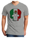 Skull Flag Mexico Adult V-Neck T-shirt-Mens V-Neck T-Shirt-TooLoud-HeatherGray-Small-Davson Sales